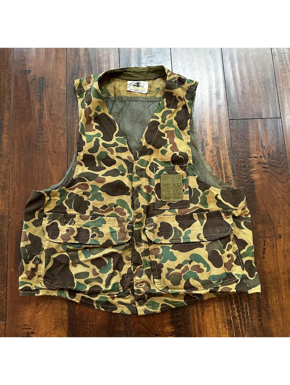 VTG Black Sheep Vest L Camouflage Japan Tan Hunting Game Pocket Frogskin